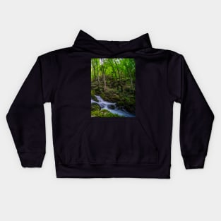 River through the forest Kids Hoodie